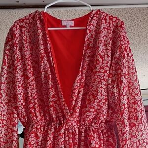 Pink Lily Red Floral Women's Jumpsuit